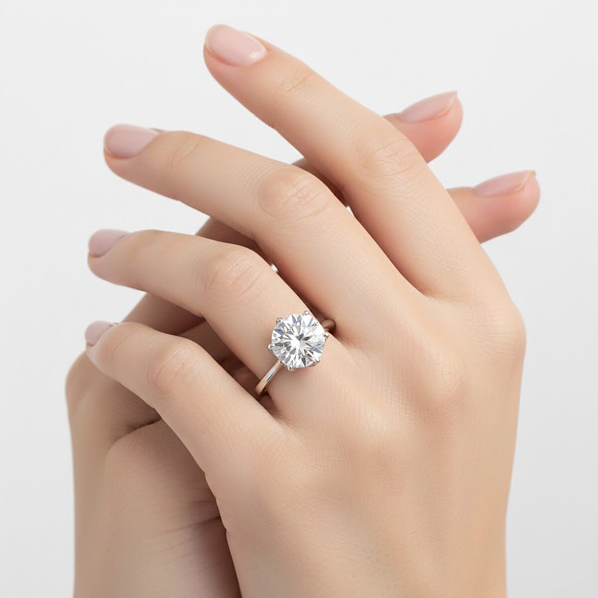 IGI Certified Luxuriant Lab Grown Diamond G-H SI 3.00 ctw Ring in Rhodium Over Sterling Silver (Size 7.0) image number 2