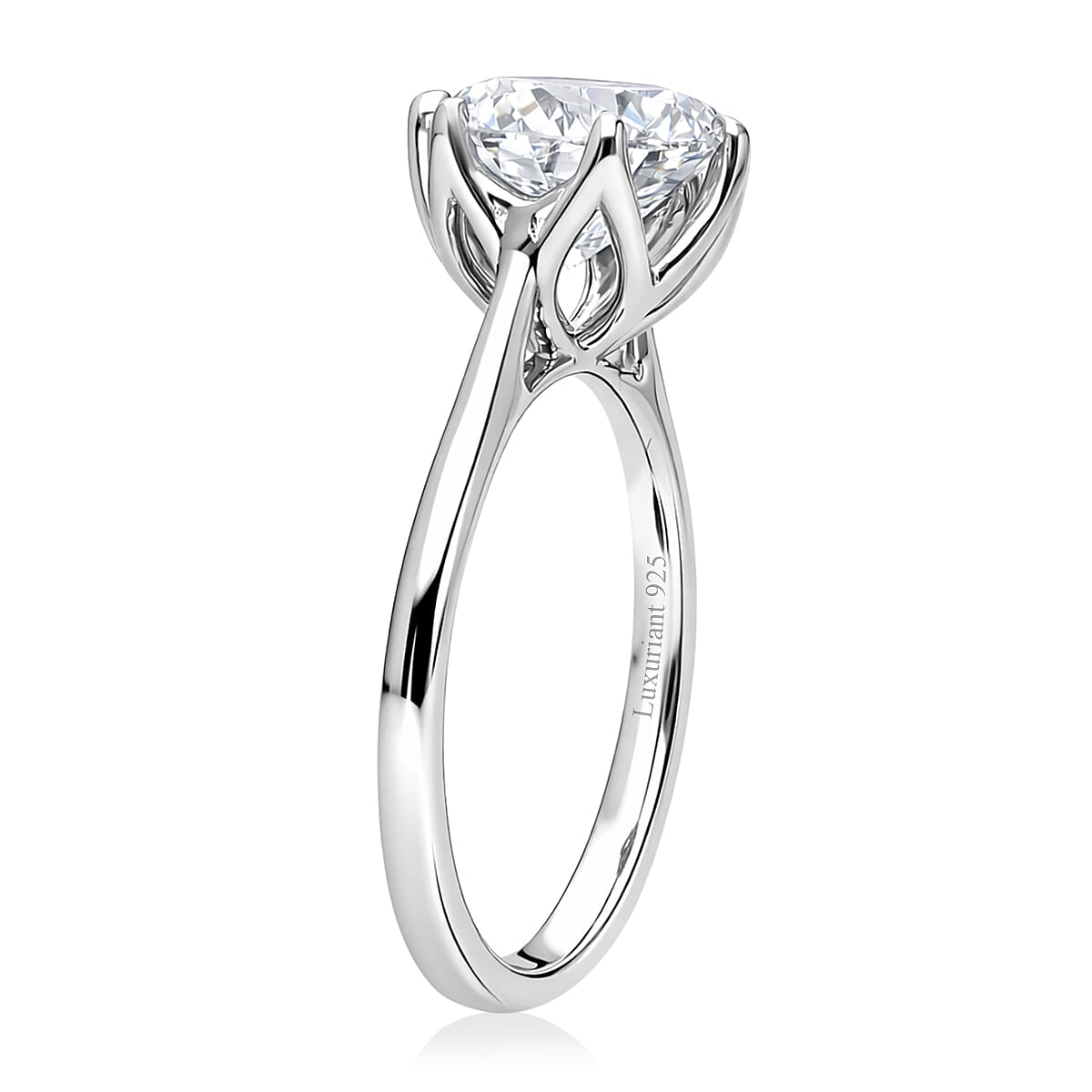 IGI Certified Luxuriant Lab Grown Diamond G-H SI 3.00 ctw Ring in Rhodium Over Sterling Silver (Size 7.0) image number 3