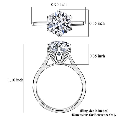 IGI Certified Luxuriant Lab Grown Diamond G-H SI 3.00 ctw Ring in Rhodium Over Sterling Silver (Size 7.0)