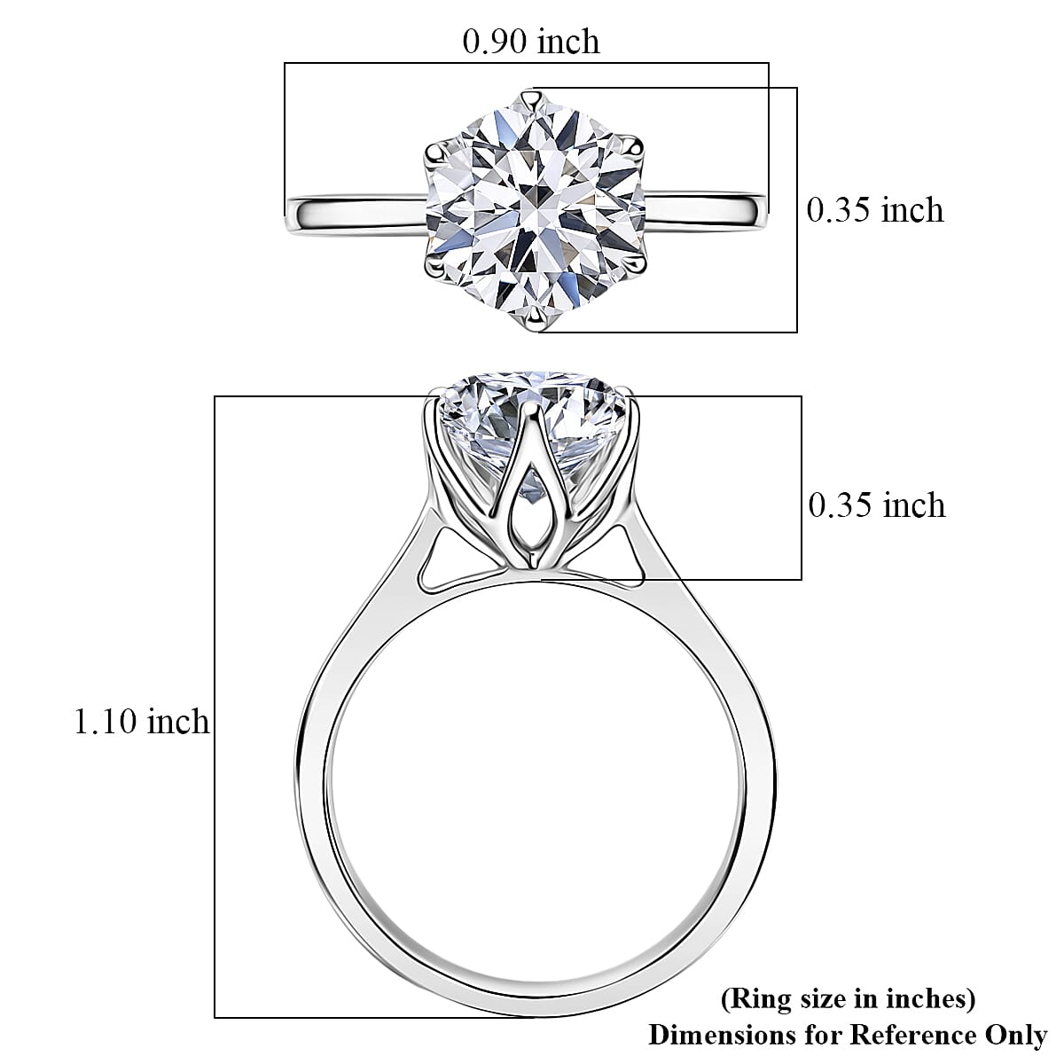 IGI Certified Luxuriant Lab Grown Diamond G-H SI 3.00 ctw Ring in Rhodium Over Sterling Silver (Size 8.0) image number 5