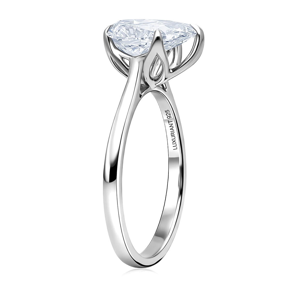 IGI Certified Luxuriant Lab Grown Diamond G-H SI 3.00 ctw Ring in Rhodium Over Sterling Silver (Size 7.0) image number 3