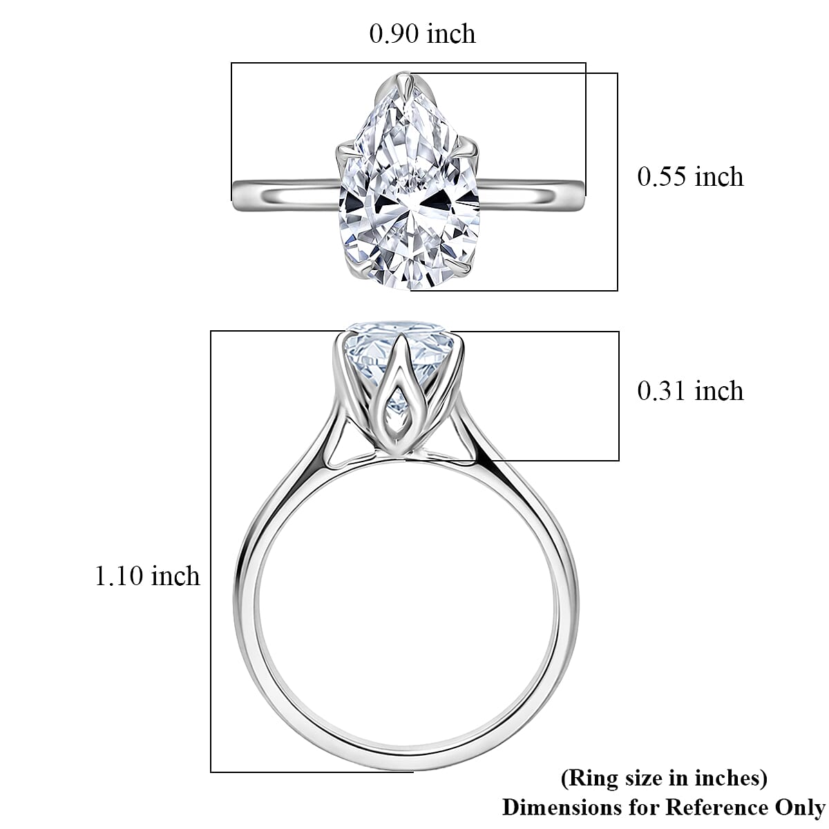 IGI Certified Luxuriant Lab Grown Diamond G-H SI 3.00 ctw Ring in Rhodium Over Sterling Silver (Size 8.0) image number 5