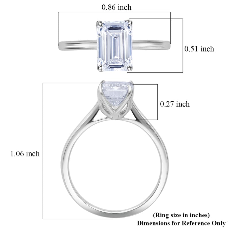 IGI Certified Luxuriant Lab Grown Diamond G-H SI 3.00 ctw Ring in Rhodium Over Sterling Silver (Size 7.0)
