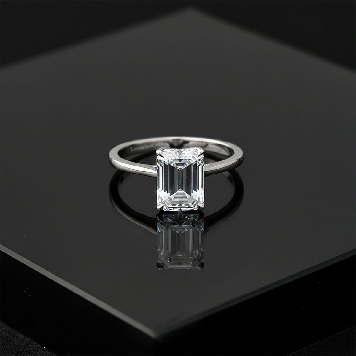 IGI Certified Luxuriant Lab Grown Diamond G-H SI 3.00 ctw Ring in Rhodium Over Sterling Silver (Size 8.0) image number 1