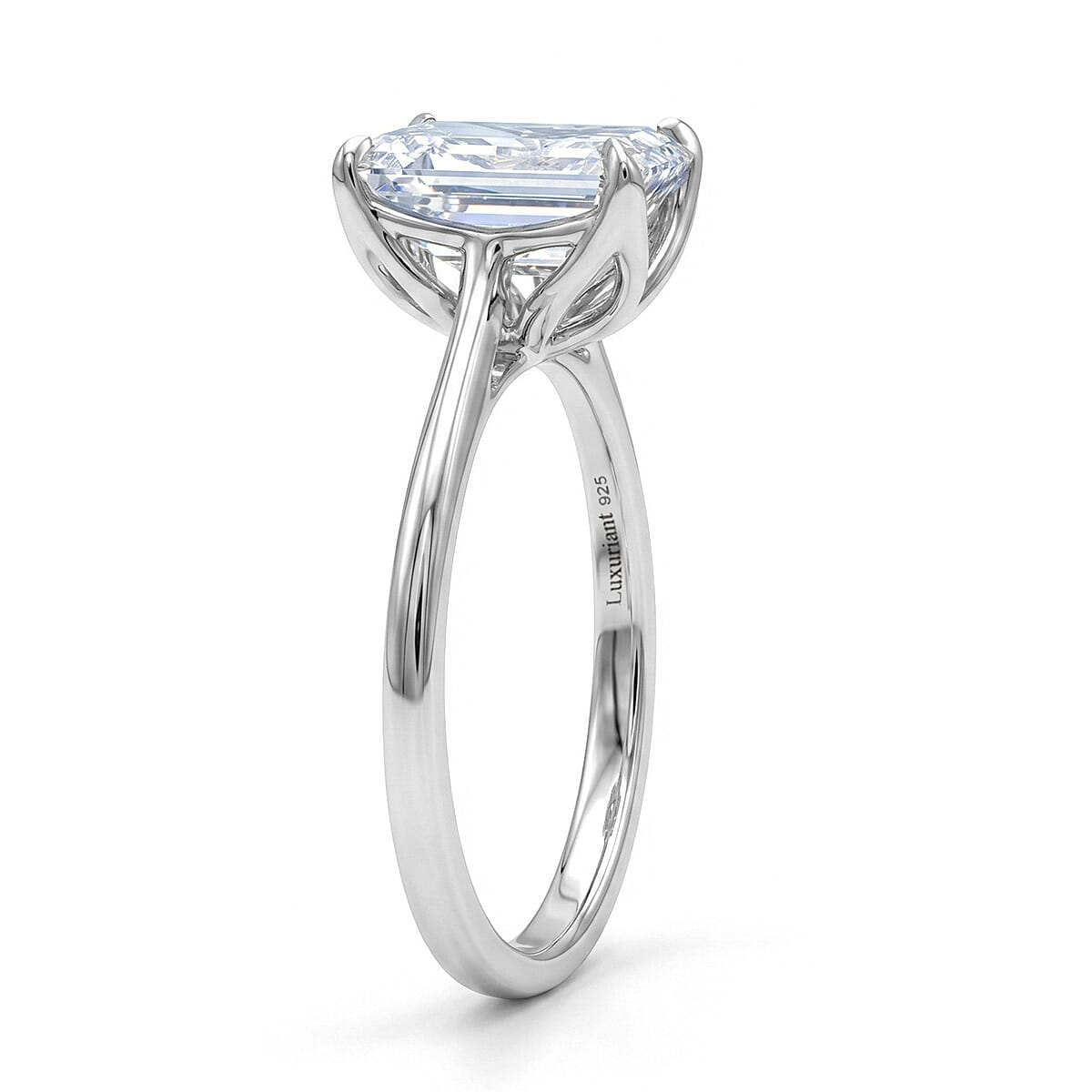 IGI Certified Luxuriant Lab Grown Diamond G-H SI 3.00 ctw Ring in Rhodium Over Sterling Silver (Size 8.0) image number 3