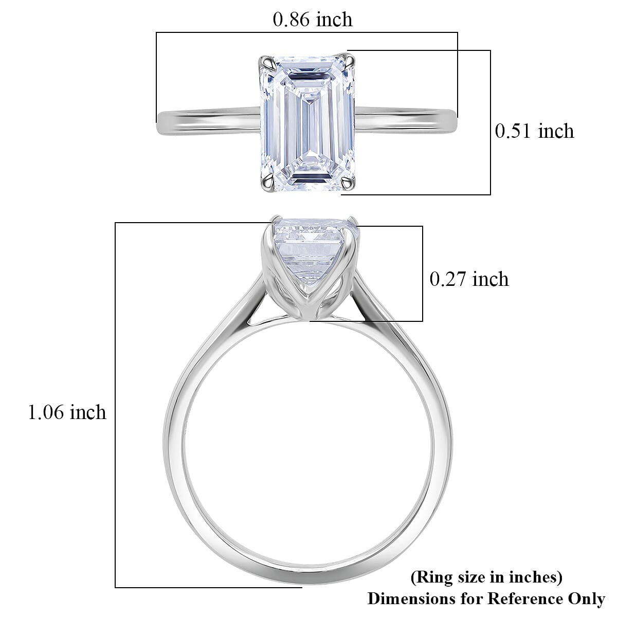 IGI Certified Luxuriant Lab Grown Diamond G-H SI 3.00 ctw Ring in Rhodium Over Sterling Silver (Size 8.0) image number 5