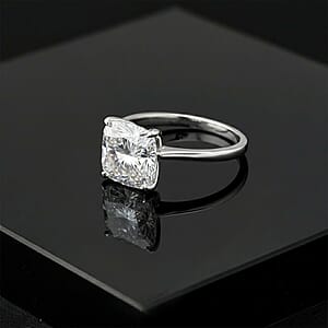 IGI Certified Luxuriant Lab Grown Diamond G-H SI 3.00 ctw Ring in Rhodium Over Sterling Silver (Size 8.0)