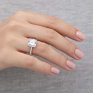 IGI Certified Luxuriant Lab Grown Diamond G-H SI 3.00 ctw Ring in Rhodium Over Sterling Silver (Size 8.0)