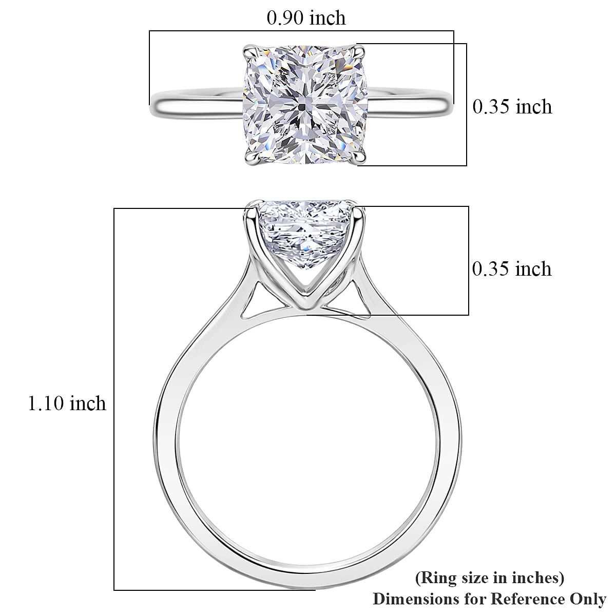 IGI Certified Luxuriant Lab Grown Diamond G-H SI 3.00 ctw Ring in Rhodium Over Sterling Silver (Size 8.0) image number 5