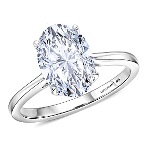 IGI Certified Luxuriant Lab Grown Diamond G-H SI 3.00 ctw Ring in Rhodium Over Sterling Silver (Size 8.0)