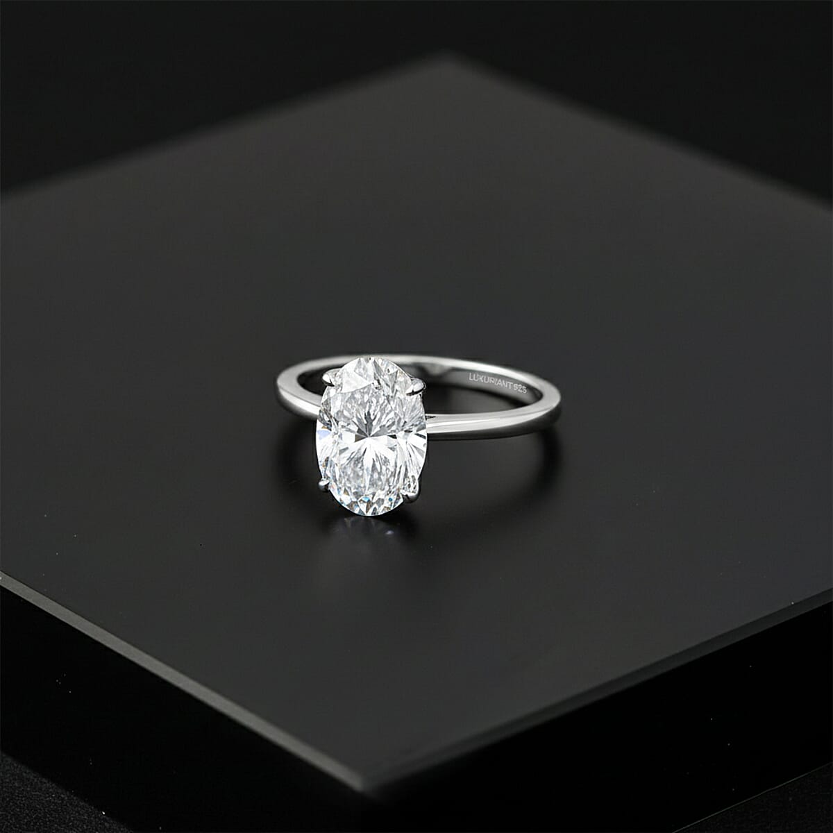 IGI Certified Luxuriant Lab Grown Diamond G-H SI 3.00 ctw Ring in Rhodium Over Sterling Silver (Size 8.0) image number 1