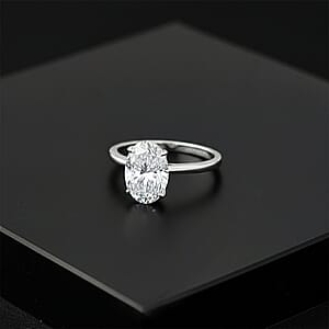 IGI Certified Luxuriant Lab Grown Diamond G-H SI 3.00 ctw Ring in Rhodium Over Sterling Silver (Size 8.0)