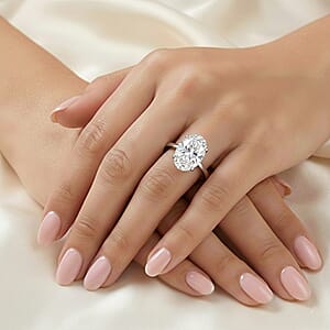 IGI Certified Luxuriant Lab Grown Diamond G-H SI 3.00 ctw Ring in Rhodium Over Sterling Silver (Size 8.0)