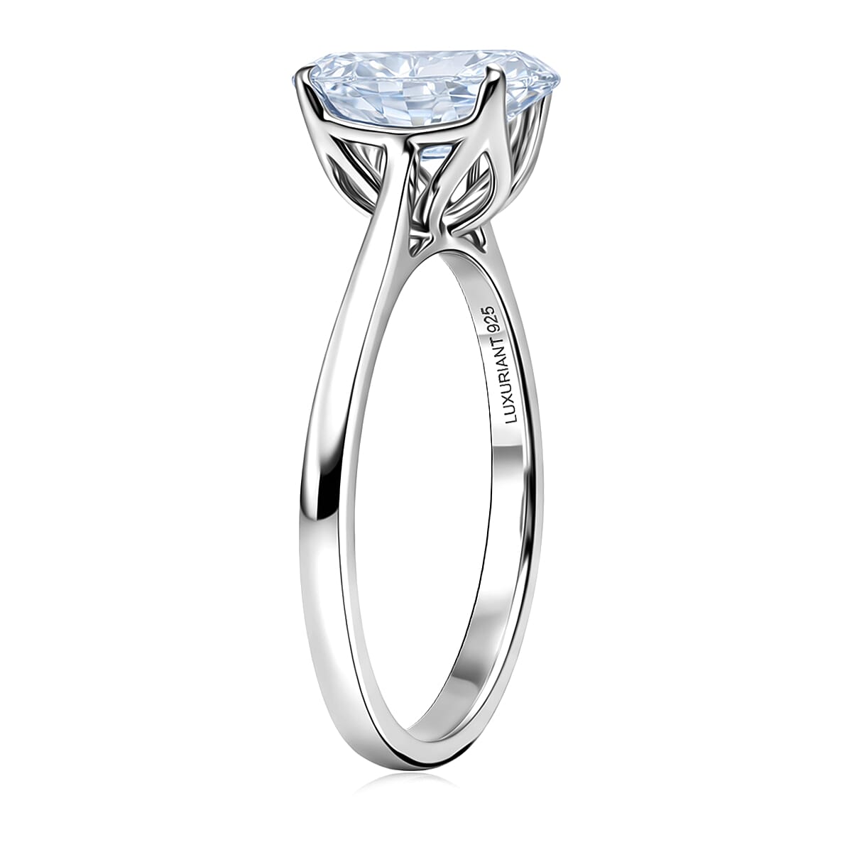 IGI Certified Luxuriant Lab Grown Diamond G-H SI 3.00 ctw Ring in Rhodium Over Sterling Silver (Size 8.0) image number 3