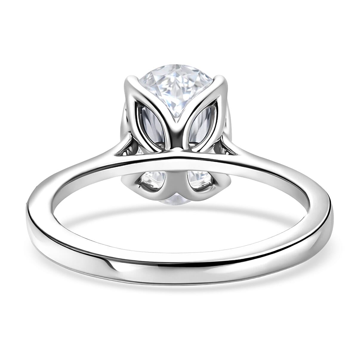 IGI Certified Luxuriant Lab Grown Diamond G-H SI 3.00 ctw Ring in Rhodium Over Sterling Silver (Size 8.0) image number 4