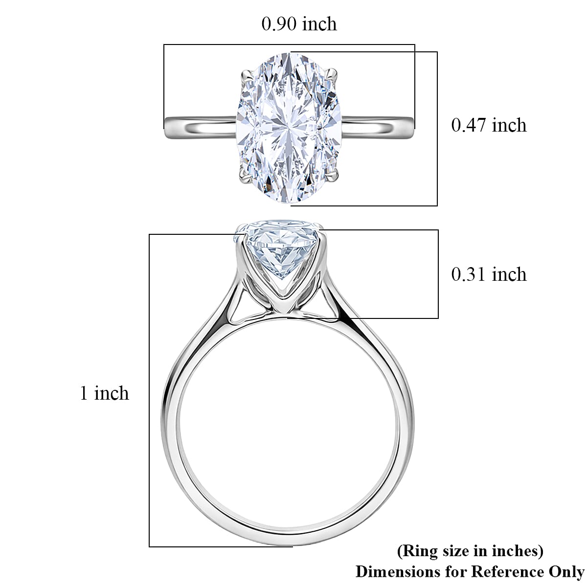 IGI Certified Luxuriant Lab Grown Diamond G-H SI 3.00 ctw Ring in Rhodium Over Sterling Silver (Size 8.0) image number 5