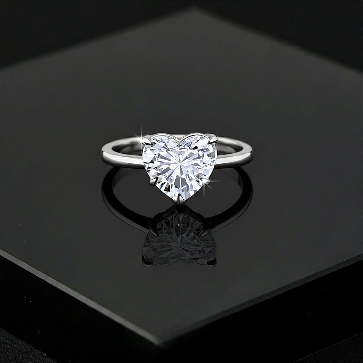 IGI Certified Luxuriant Lab Grown Diamond G-H SI 3.00 ctw Ring in Rhodium Over Sterling Silver (Size 8.0) image number 1