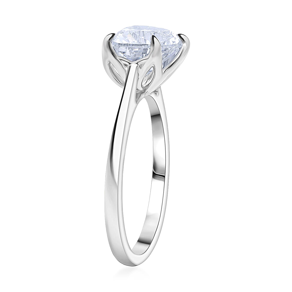 IGI Certified Luxuriant Lab Grown Diamond G-H SI 3.00 ctw Ring in Rhodium Over Sterling Silver (Size 8.0) image number 3