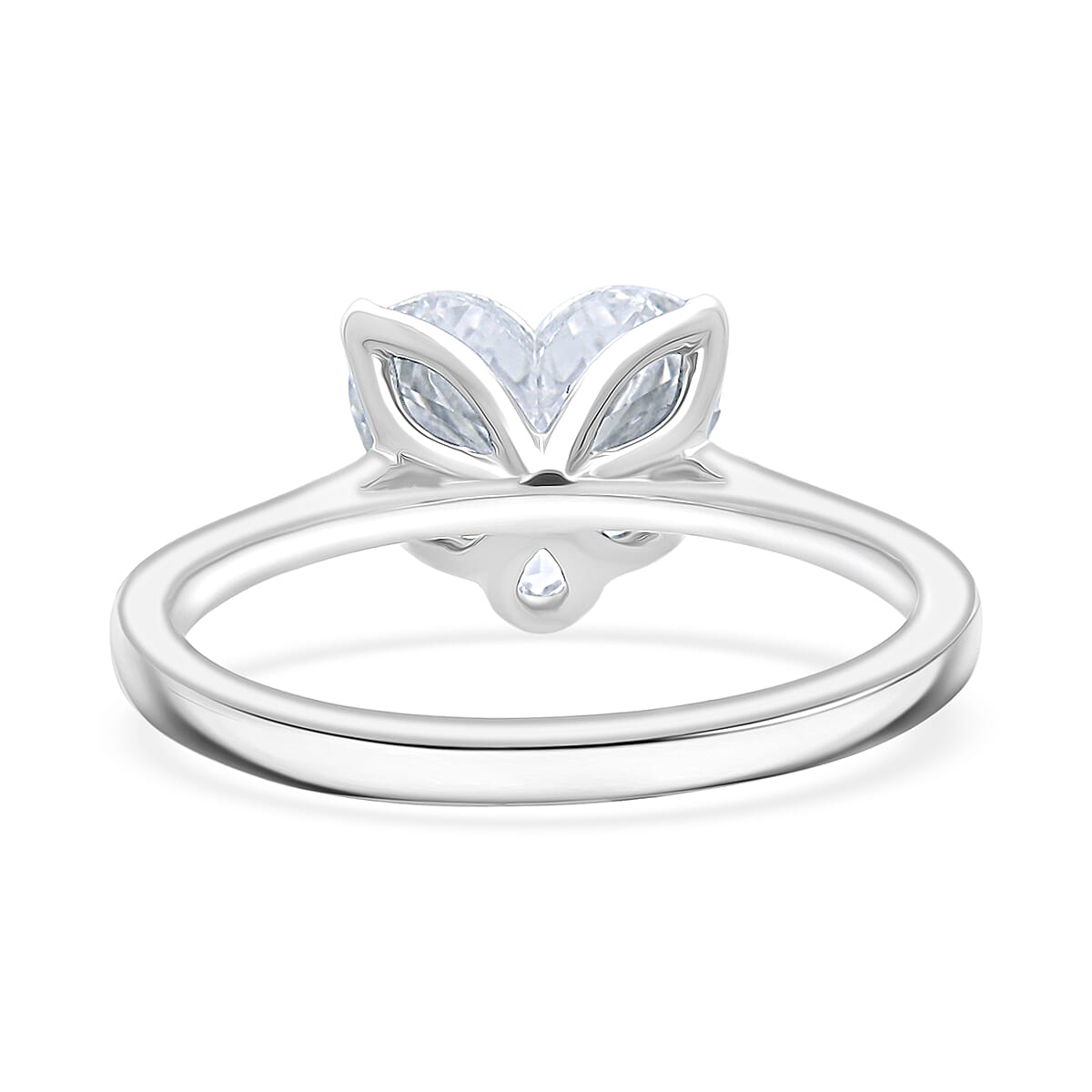 IGI Certified Luxuriant Lab Grown Diamond G-H SI 3.00 ctw Ring in Rhodium Over Sterling Silver (Size 8.0) image number 4