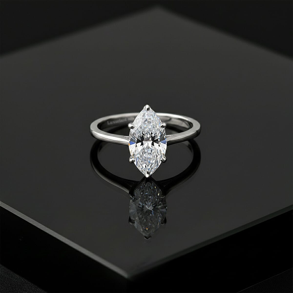 IGI Certified Luxuriant Lab Grown Diamond G-H SI 3.00 ctw Ring in Rhodium Over Sterling Silver (Size 8.0) image number 1