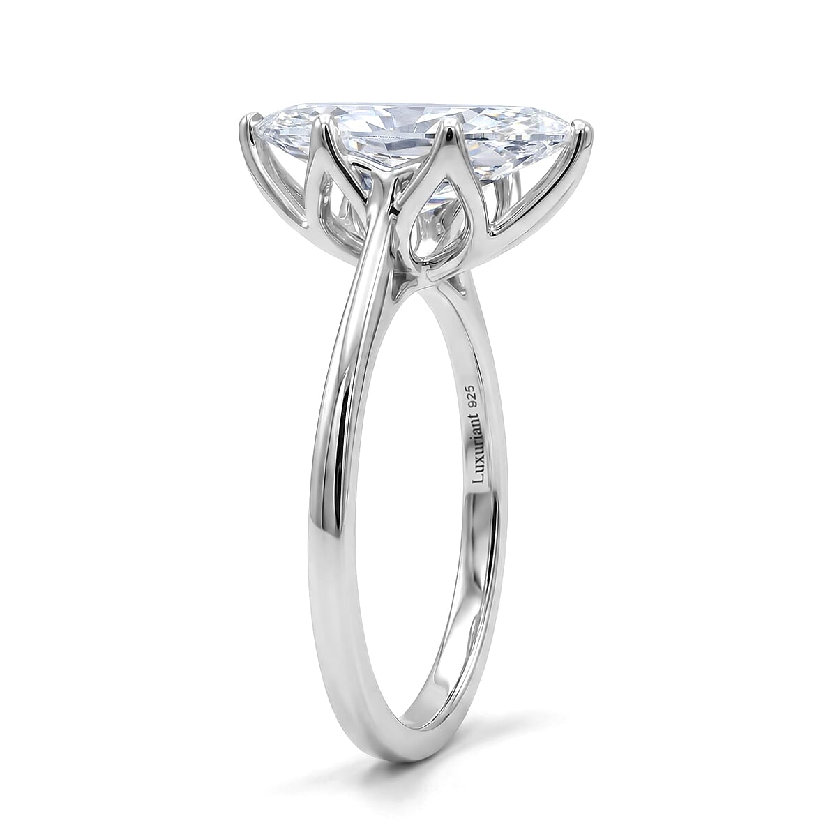 IGI Certified Luxuriant Lab Grown Diamond G-H SI 3.00 ctw Ring in Rhodium Over Sterling Silver (Size 8.0) image number 3