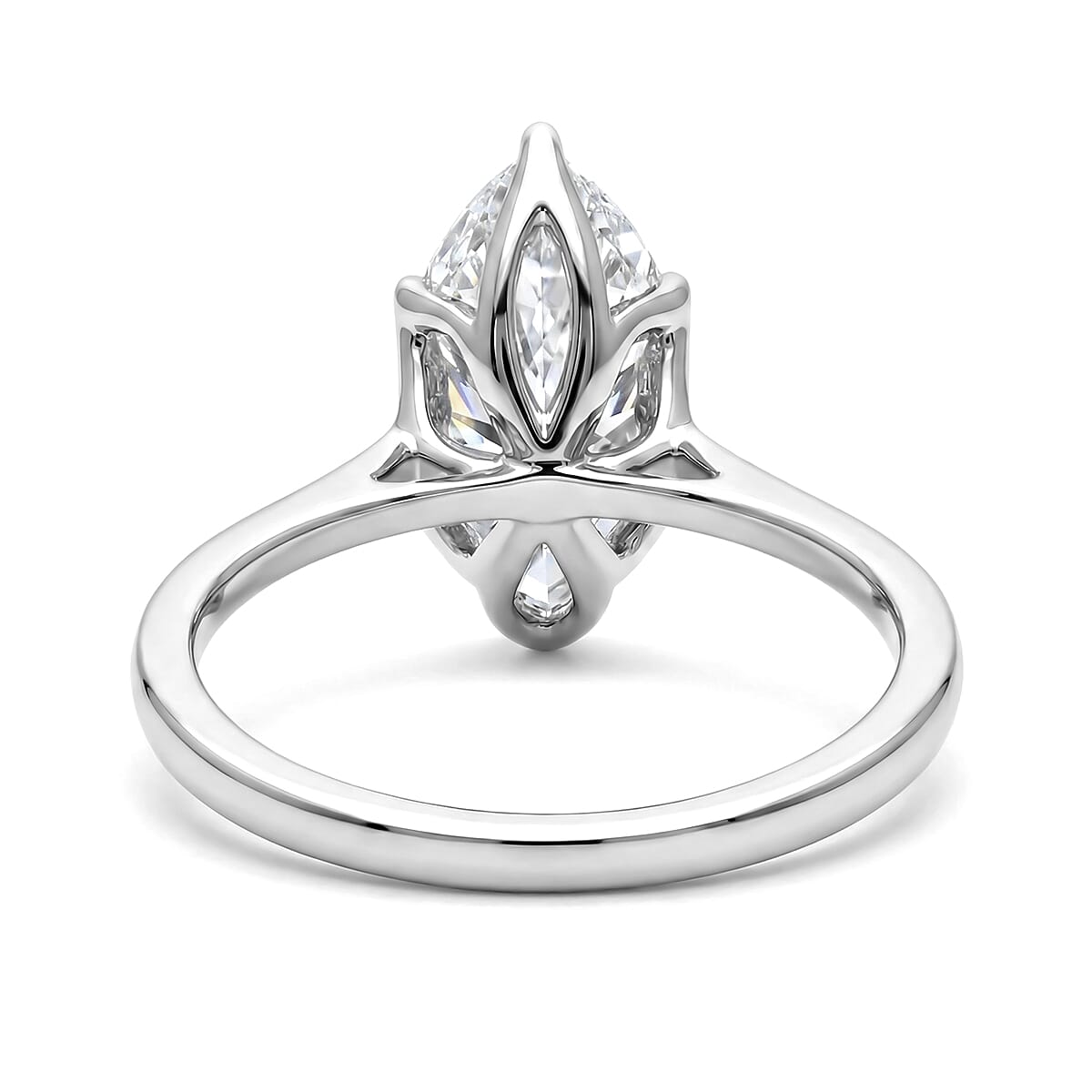 IGI Certified Luxuriant Lab Grown Diamond G-H SI 3.00 ctw Ring in Rhodium Over Sterling Silver (Size 8.0) image number 4