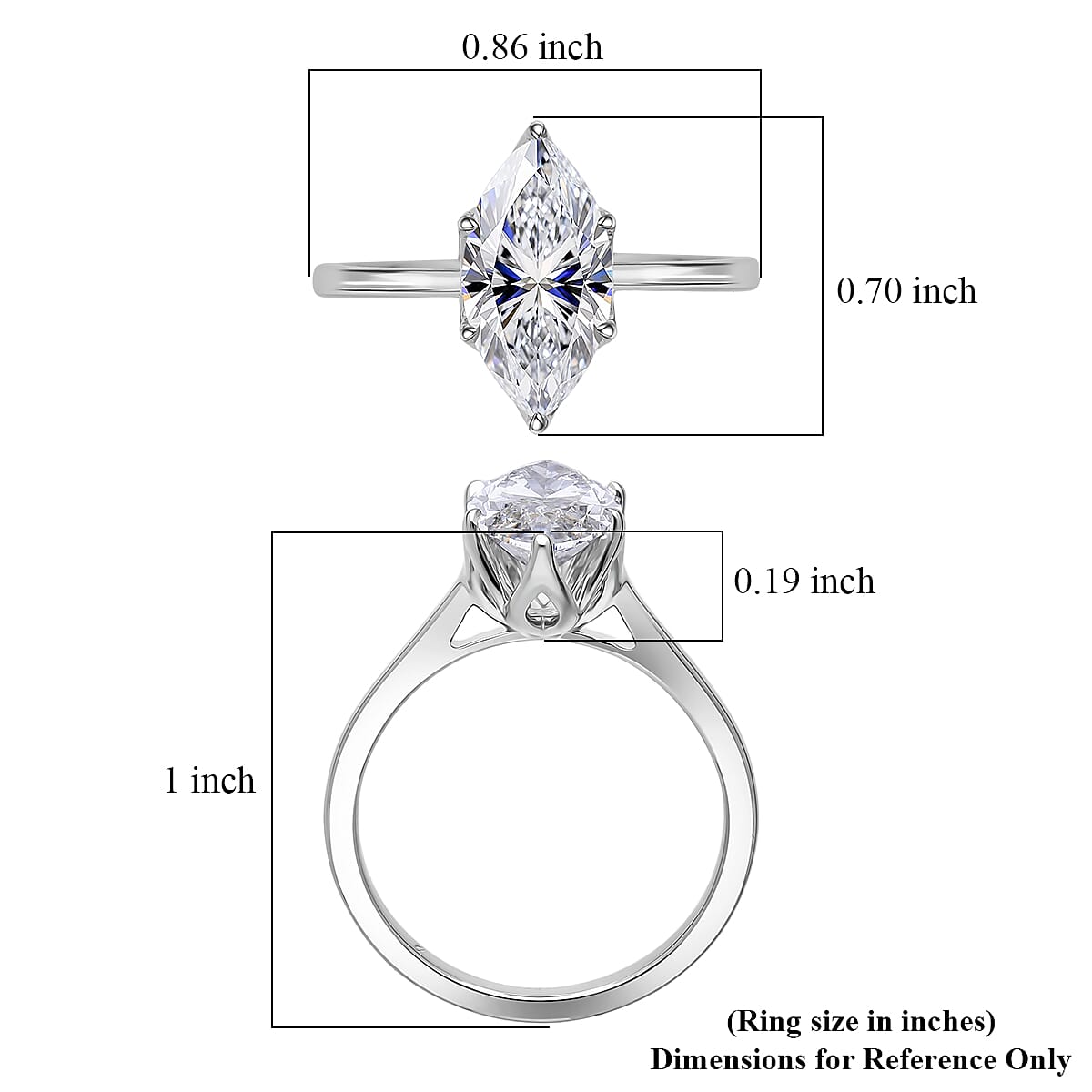 IGI Certified Luxuriant Lab Grown Diamond G-H SI 3.00 ctw Ring in Rhodium Over Sterling Silver (Size 8.0) image number 5