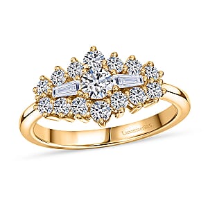 Luxuriant Lab Grown Diamond (G-H, SI) Ring in 18K Vermeil YG Over Sterling Silver (Size 5.0) 1.00 ctw