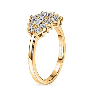 Luxuriant Lab Grown Diamond (G-H, SI) Ring in 18K Vermeil YG Over Sterling Silver (Size 5.0) 1.00 ctw