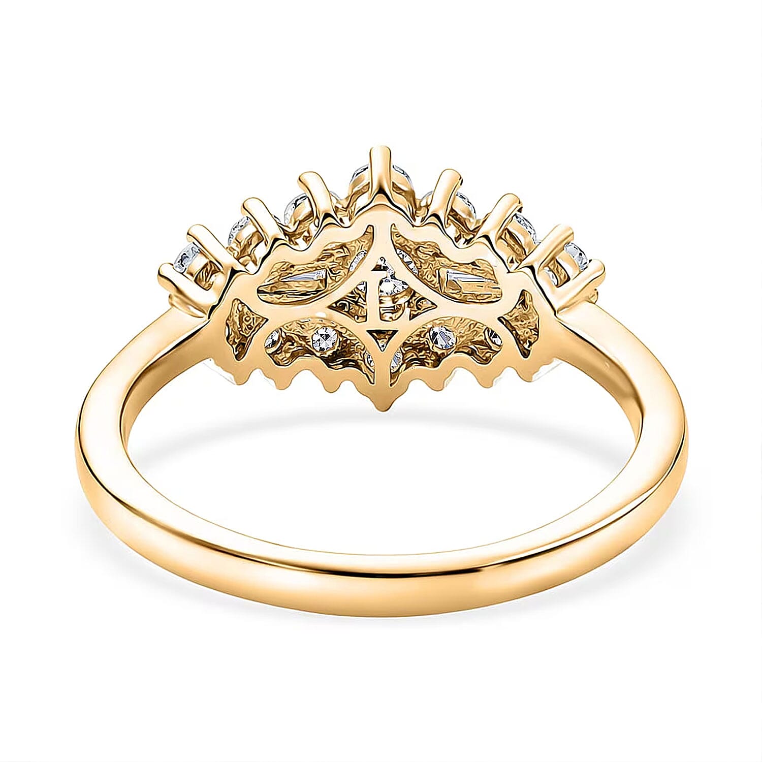 Luxuriant Lab Grown Diamond G-H SI 1.00 ctw Ring in 18K Vermeil Yellow Gold Over Sterling Silver (Size  5.0)