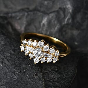 Luxuriant Lab Grown Diamond G-H SI 1.00 ctw Ring in 18K Vermeil Yellow Gold Over Sterling Silver (Size 7.0)