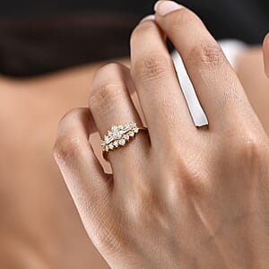 Luxuriant Lab Grown Diamond G-H SI 1.00 ctw Ring in 18K Vermeil Yellow Gold Over Sterling Silver (Size 7.0)