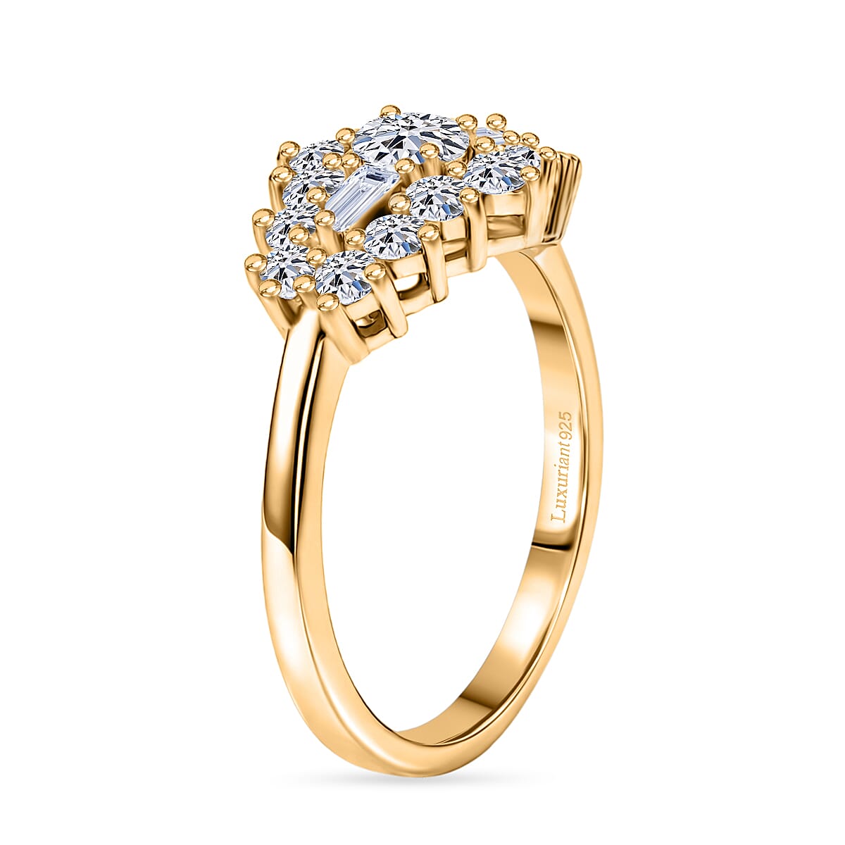 Luxuriant Lab Grown Diamond G-H SI 1.00 ctw Ring in 18K Vermeil Yellow Gold Over Sterling Silver (Size 7.0) image number 3