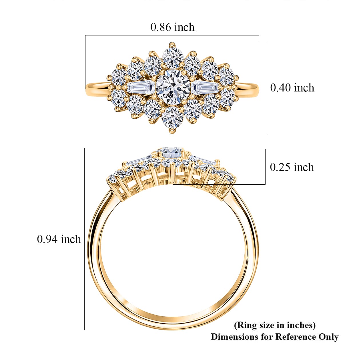 Luxuriant Lab Grown Diamond G-H SI 1.00 ctw Ring in 18K Vermeil Yellow Gold Over Sterling Silver (Size 7.0) image number 5