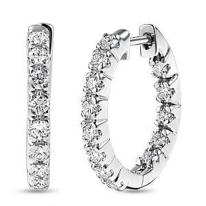 Luxuriant Lab Grown Diamond G-H SI 1.00 ctw Earrings in Rhodium Over Sterling Silver
