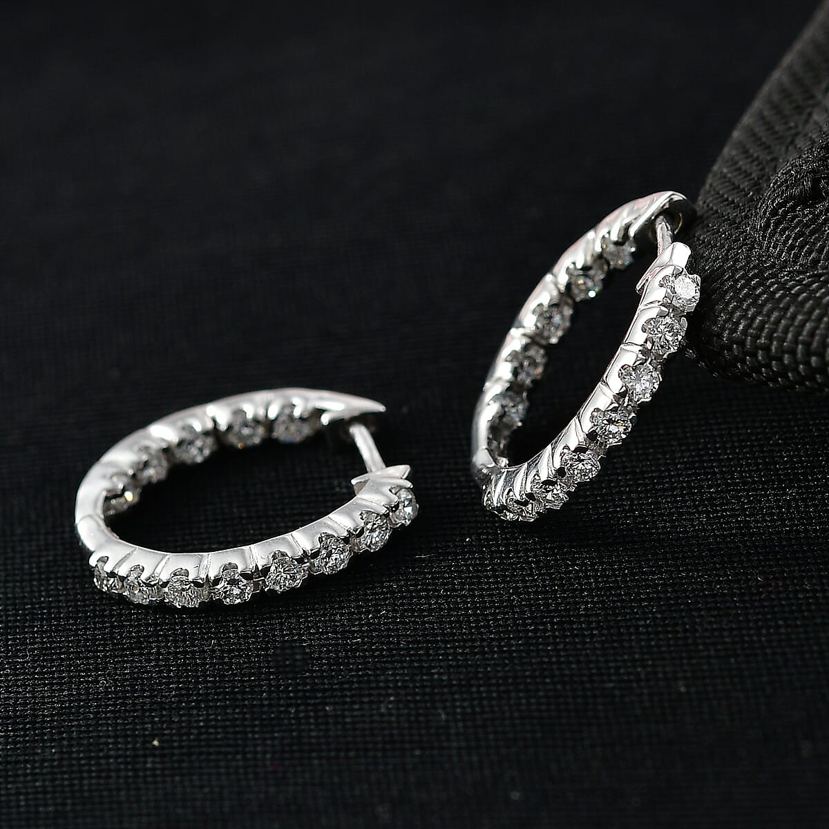 Luxuriant Lab Grown Diamond G-H SI 1.00 ctw Earrings in Rhodium Over Sterling Silver image number 1