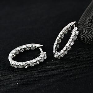 Luxuriant Lab Grown Diamond G-H SI 1.00 ctw Earrings in Rhodium Over Sterling Silver