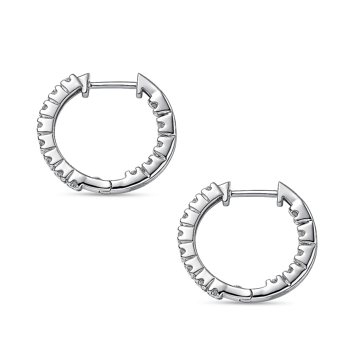Luxuriant Lab Grown Diamond G-H SI 1.00 ctw Earrings in Rhodium Over Sterling Silver image number 3