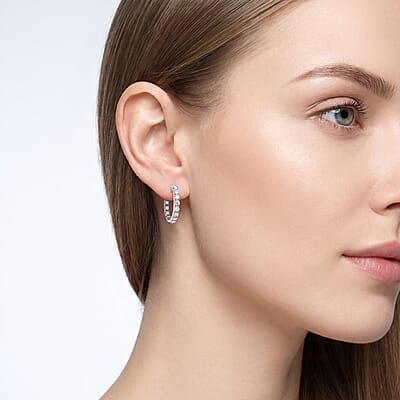 Luxuriant Lab Grown Diamond G-H SI 1.00 ctw Earrings in Rhodium Over Sterling Silver