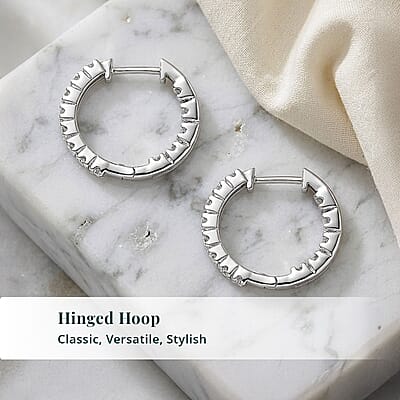 Luxuriant Lab Grown Diamond G-H SI 1.00 ctw Earrings in Rhodium Over Sterling Silver