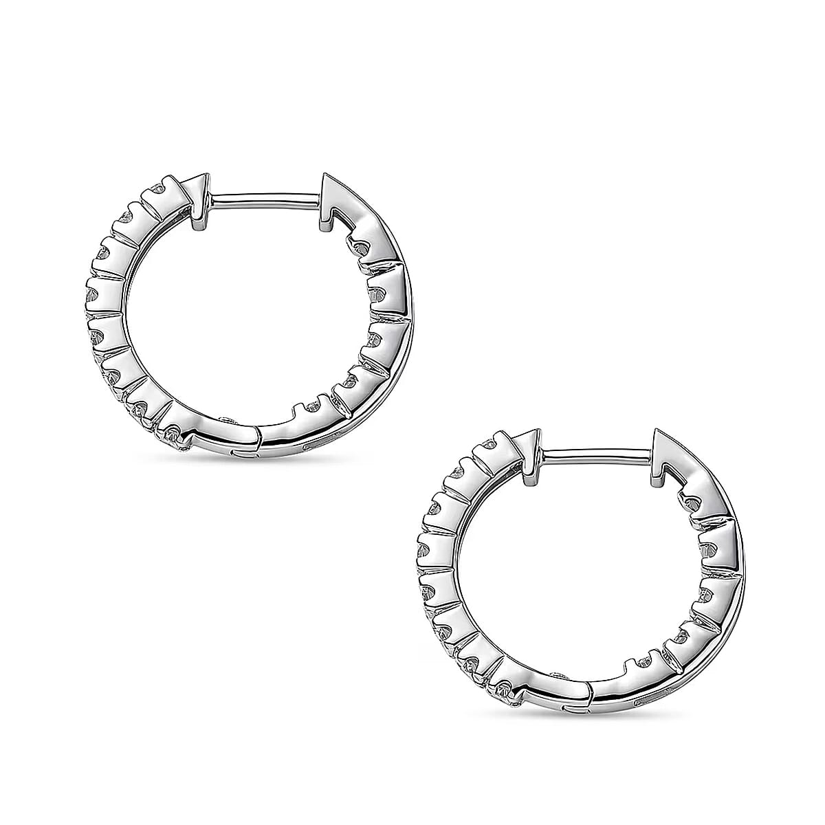 Luxuriant Lab Grown Diamond G-H SI 1.00 ctw Earrings in Rhodium Over Sterling Silver (Del. In 10-12 Days) image number 7