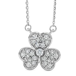 Luxuriant Lab Grown Diamond G-H SI 0.50 ctw Necklace in Rhodium Over Sterling Silver 18-20 Inches 