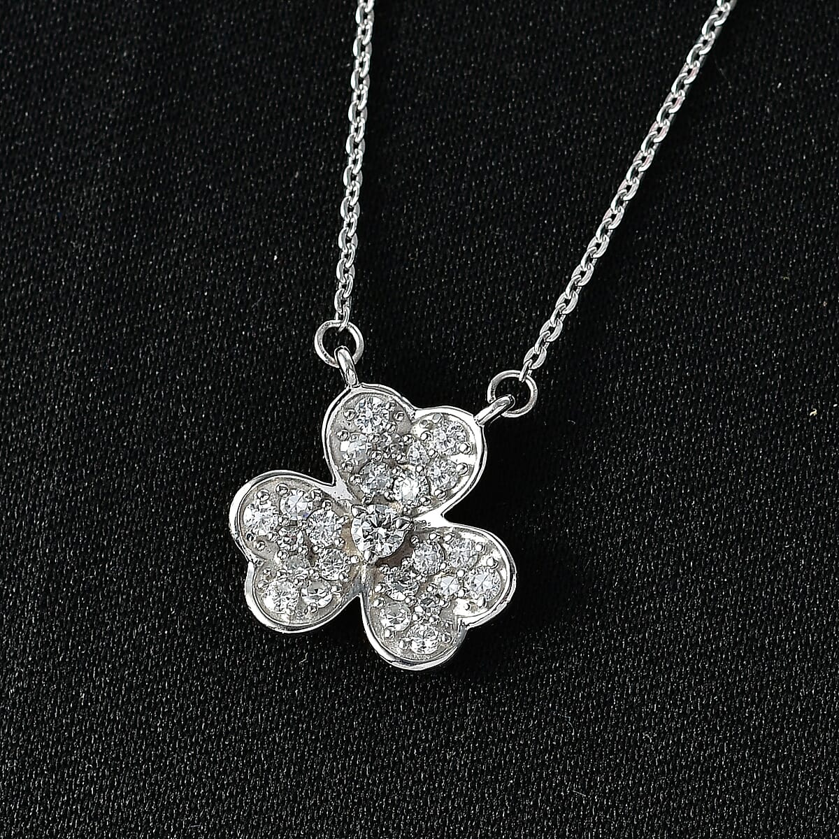 Luxuriant Lab Grown Diamond G-H SI 0.50 ctw Necklace in Rhodium Over Sterling Silver 18-20 Inches  image number 1