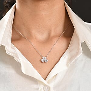 Luxuriant Lab Grown Diamond G-H SI 0.50 ctw Necklace in Rhodium Over Sterling Silver 18-20 Inches 