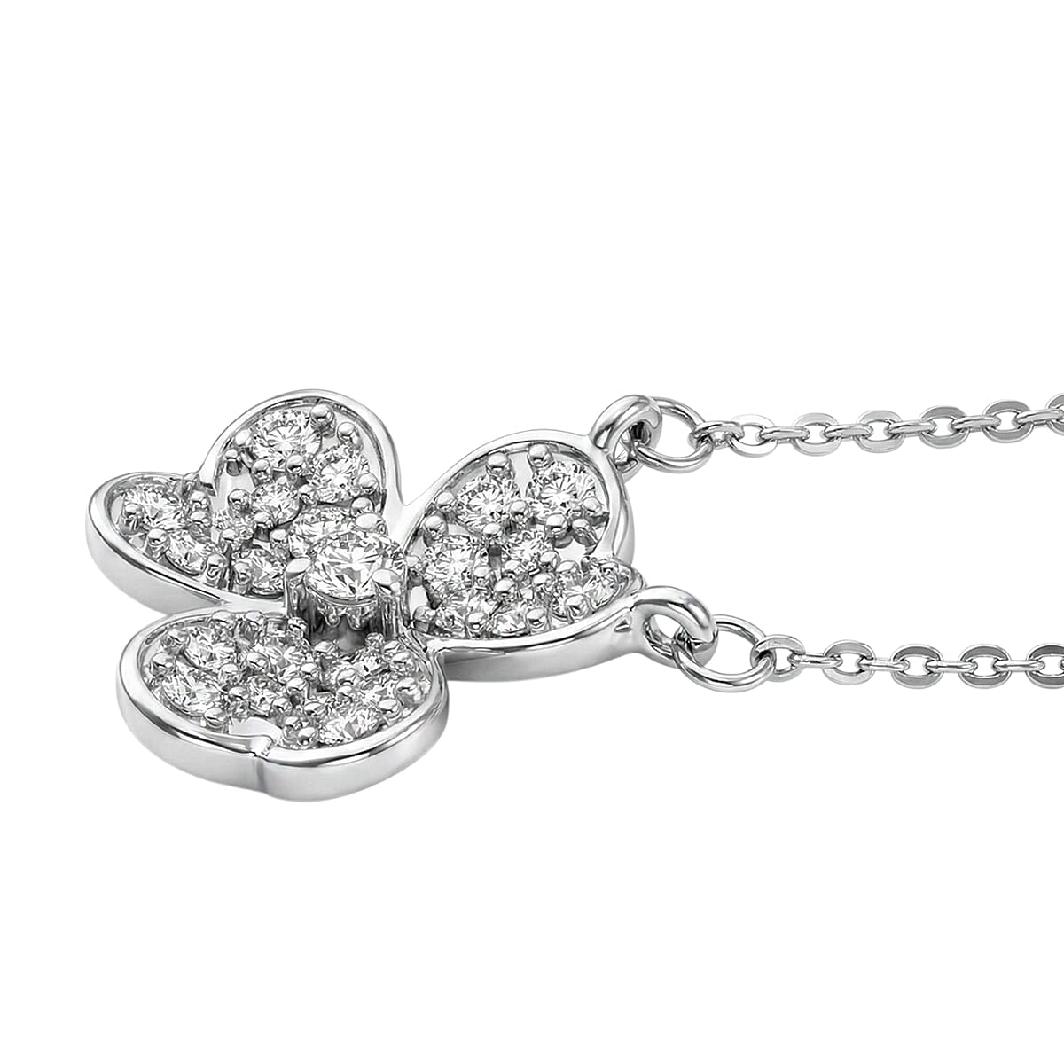 Luxuriant Lab Grown Diamond G-H SI 0.50 ctw Necklace in Rhodium Over Sterling Silver 18-20 Inches  image number 3
