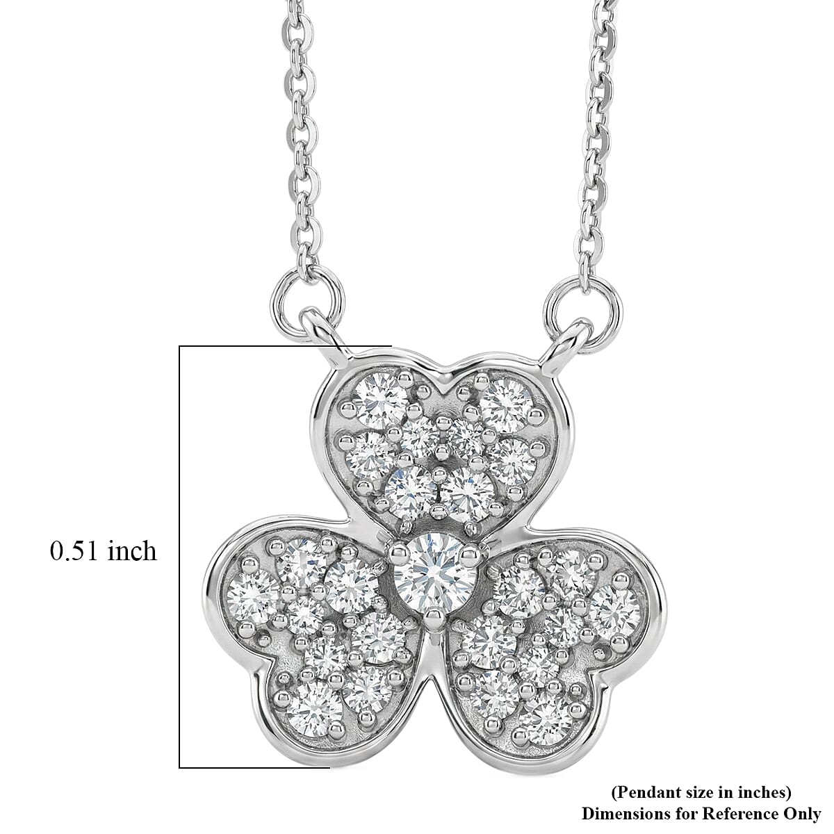 Luxuriant Lab Grown Diamond G-H SI 0.50 ctw Necklace in Rhodium Over Sterling Silver 18-20 Inches  (Del. In 10-12 Days)