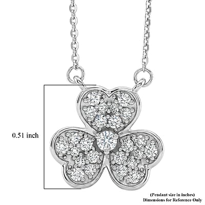 Luxuriant Lab Grown Diamond G-H SI 0.50 ctw Necklace in Rhodium Over Sterling Silver 18-20 Inches