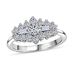 Luxuriant Lab Grown Diamond G-H SI 1.00 ctw Ring in Rhodium Over Sterling Silver (Size  7.0) (Del. In 10-12 Days)