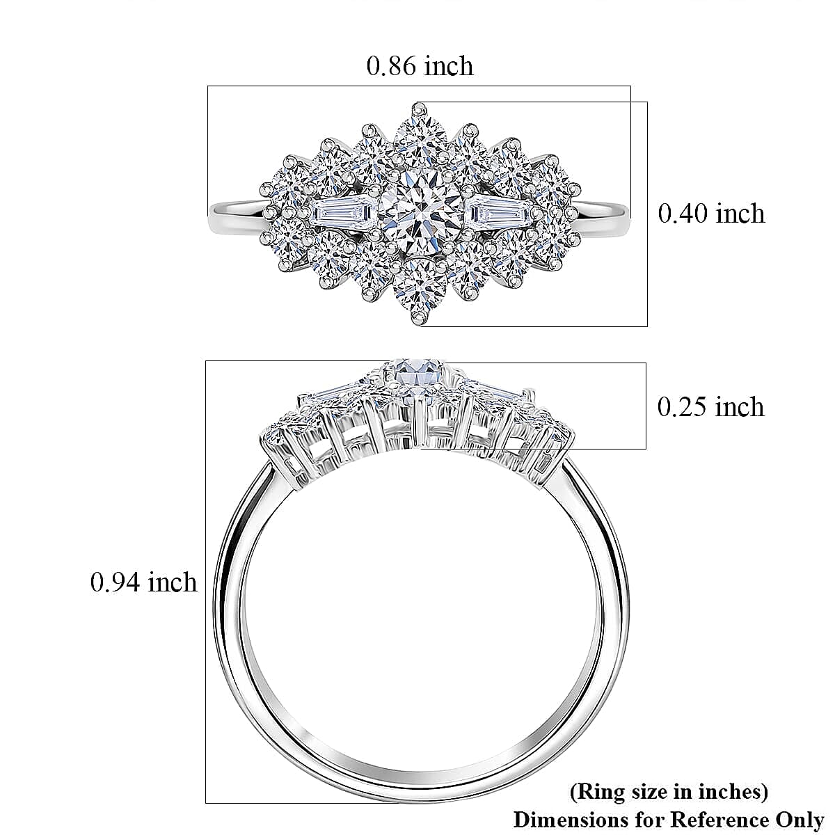 Luxuriant Lab Grown Diamond G-H SI 1.00 ctw Ring in Rhodium Over Sterling Silver (Size  7.0) (Del. In 10-12 Days) image number 5
