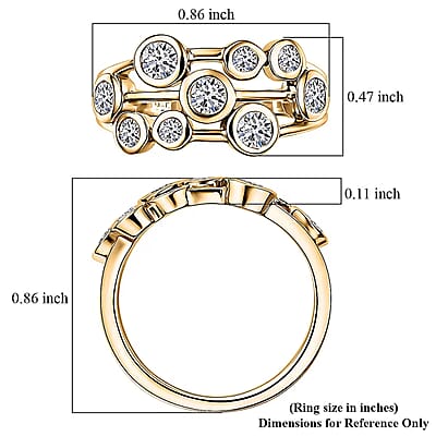 Luxuriant Lab Grown Diamond G-H SI 1.00 ctw Cluster Ring in 18K Vermeil Yellow Gold Over Sterling Silver (Size  5.0)
